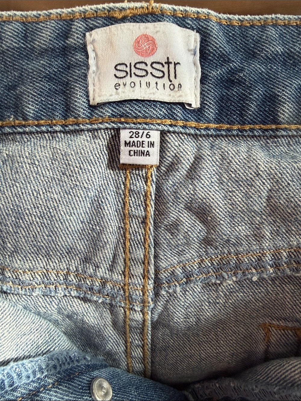 Sisstr Evolution Frayed Hem Light Blue Denim Jean Shorts size 28 - Picture 10 of 12
